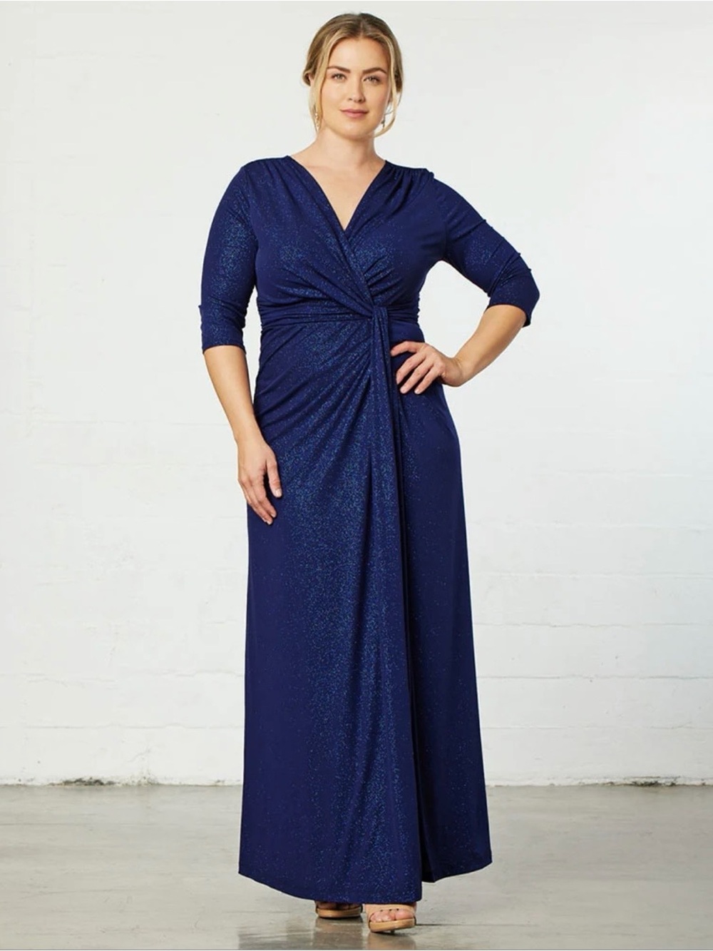 Kiyonna Evening Star Blue Sparkle Romanced by Moonlight Gown Plus Size 3X 22-24